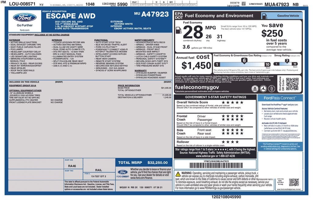 2021 Ford Escape SEL