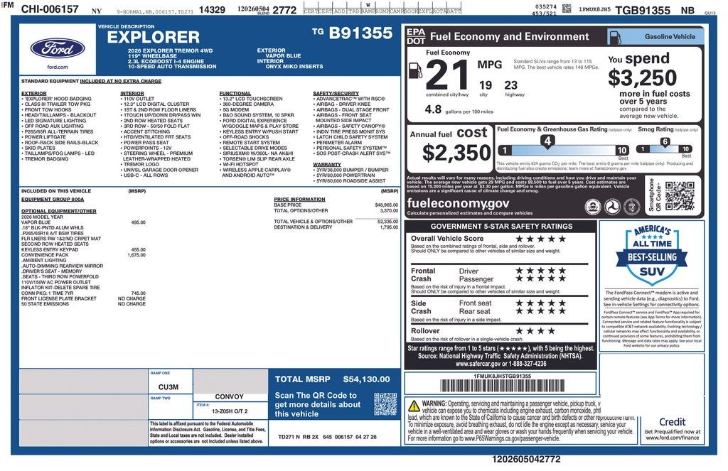 2026 Ford Explorer Tremor