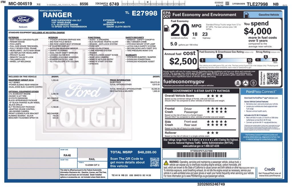 2026 Ford Ranger XLT