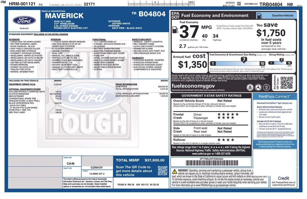 2026 Ford Maverick XLT