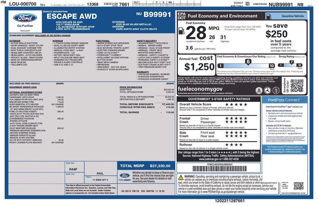 2022 Ford Escape SE