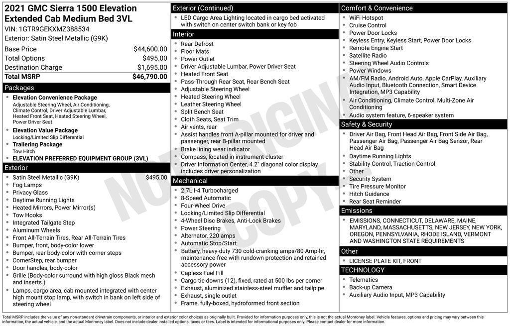 2021 GMC Sierra 1500 Elevation