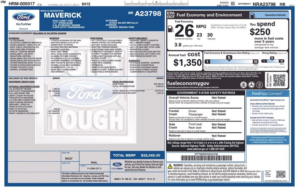 2022 Ford Maverick Lariat