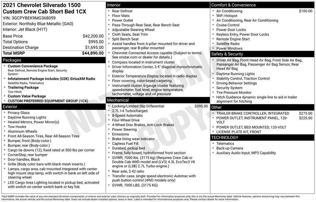 2021 Chevrolet Silverado 1500 Custom