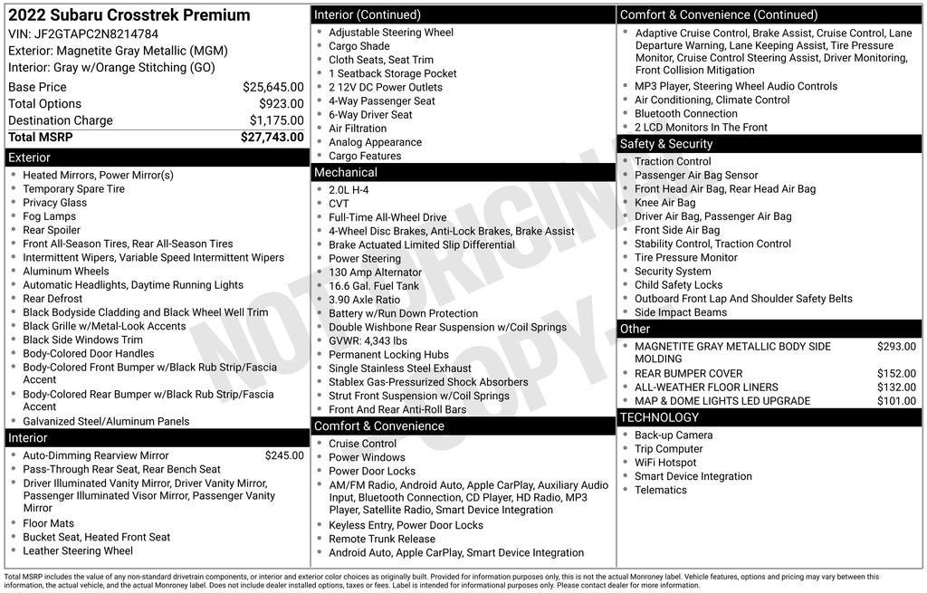 2022 Subaru Crosstrek Premium