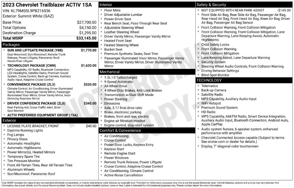 2023 Chevrolet TrailBlazer ACTIV